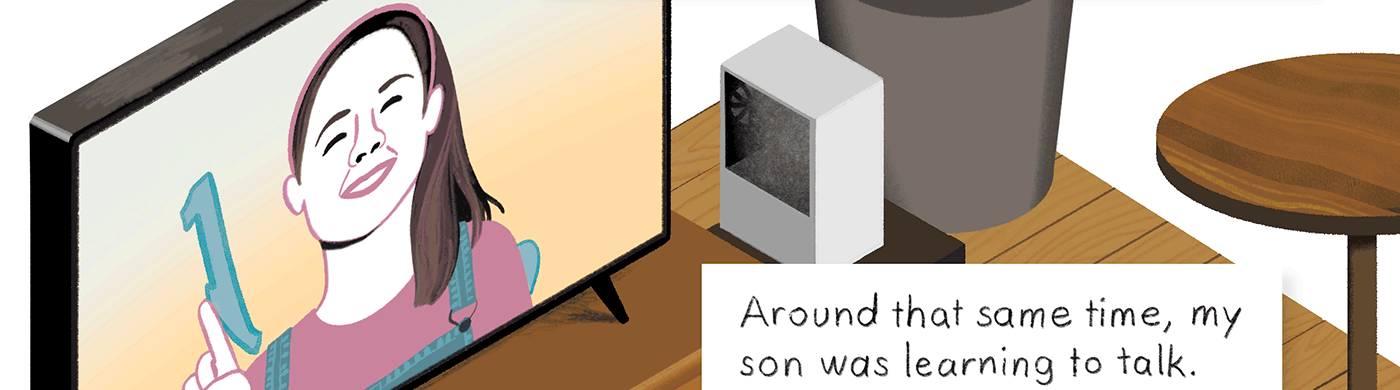 A TV screen in a living room.